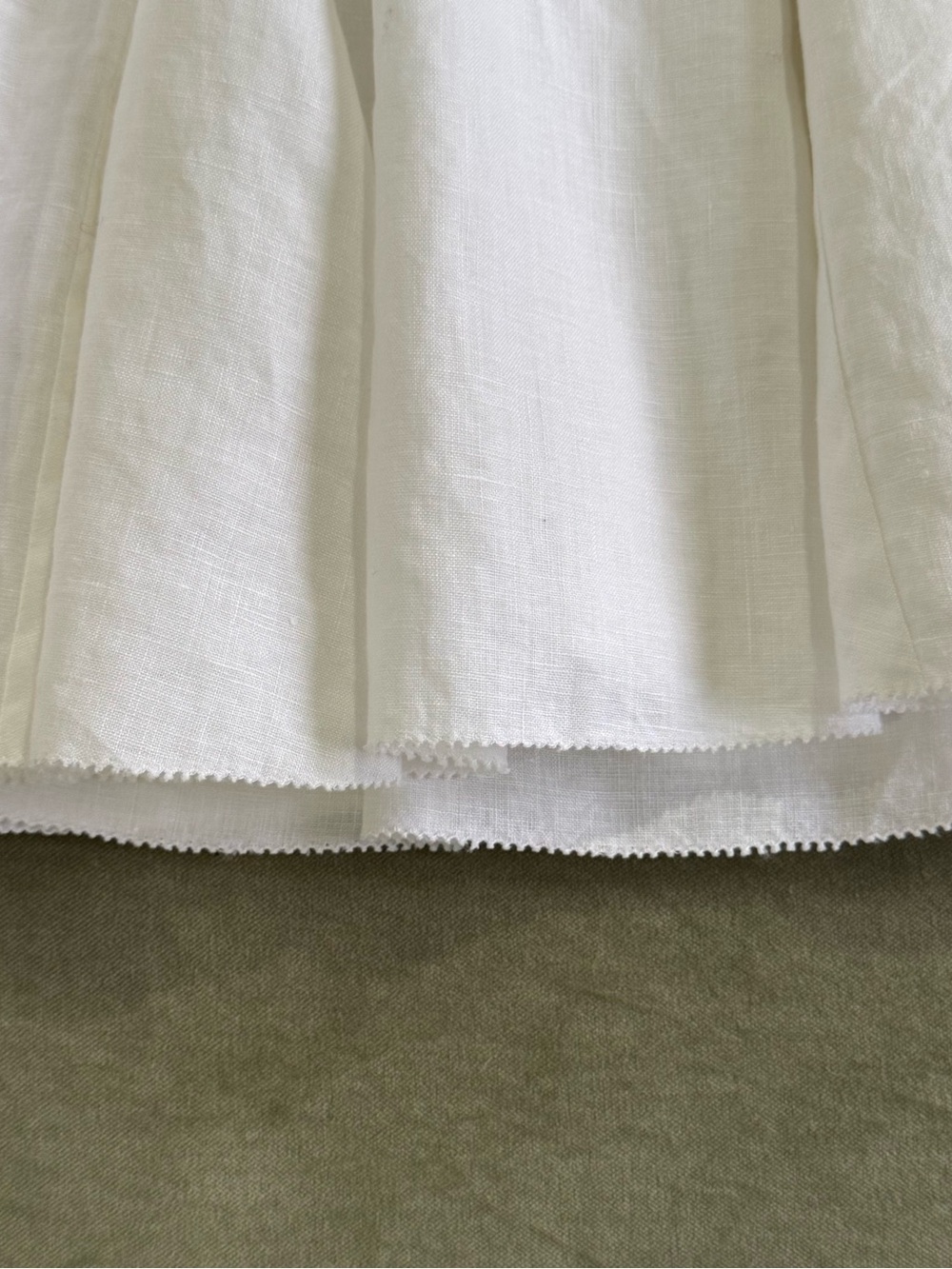 Madison White Linen Blend Pleated Flare Skirt Women’s Size 6 - Picture 3 of 6